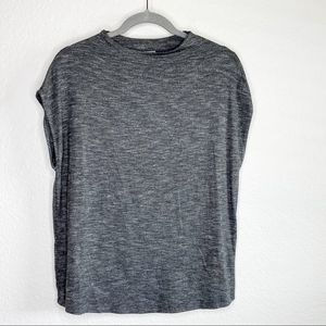 Dolan dark gray cap sleeve shirt large rayon blend